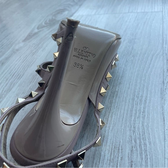 Valentino Garavani rockstud ankle strap high heel nude beige leather sz EU 38.5 - Picture 7 of 10